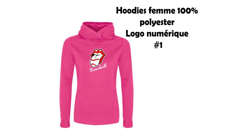 Baseball hoodies femme polyester #1