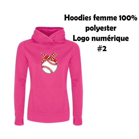 Baseball hoodies femme polyester #2